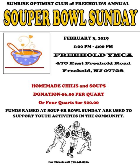 Souper Bowl Sunday Sponsored By Sunrise Optimist Club Of Freehold