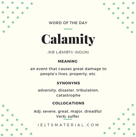 Calamity Word Of The Day For Ielts Speaking And Writing