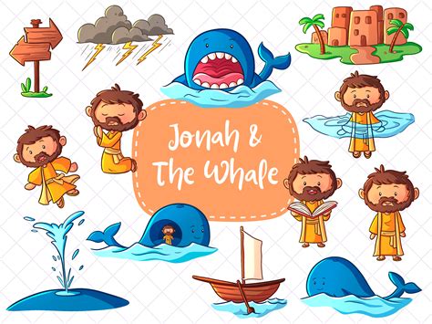 Jonah And The Whale Clipart Bible Story Clip Art Cute Etsy Denmark
