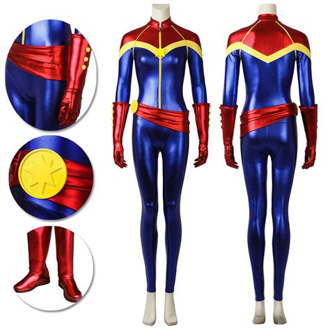 Captain Marvel Carol Danvers Cosplay Costume Comic Suit