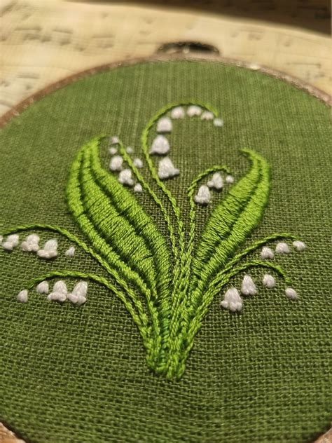 Embroidered Lily Of The Valley Etsy