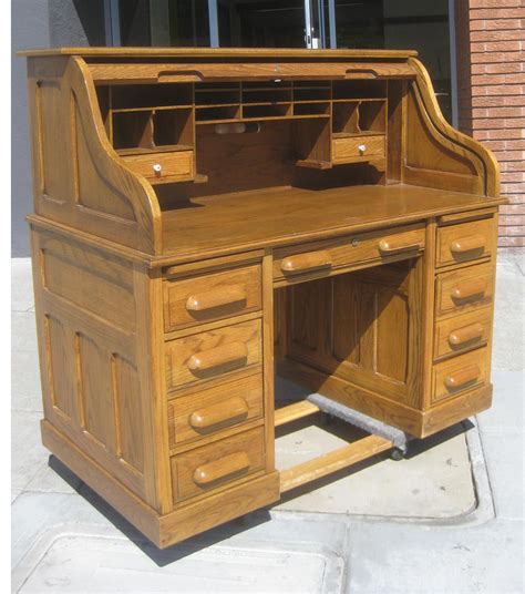 Uhuru Furniture And Collectibles Sold Oak Roll Top Desk 200