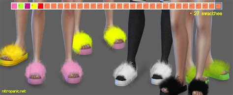 Fluffy Slides Zombie Christmas Fluffy Shoes Maxis Match Token Sims