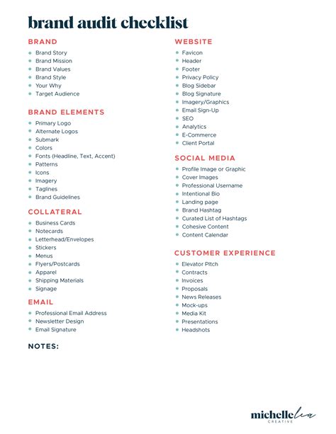 Branding 101 Free Brand Audit Checklist — Michelle Lea Creative