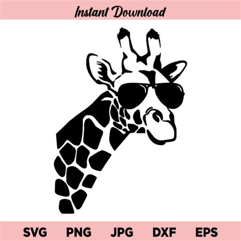 Giraffe With Sunglasses Svg Giraffe With Glasses Svg Cool Giraffe Svg