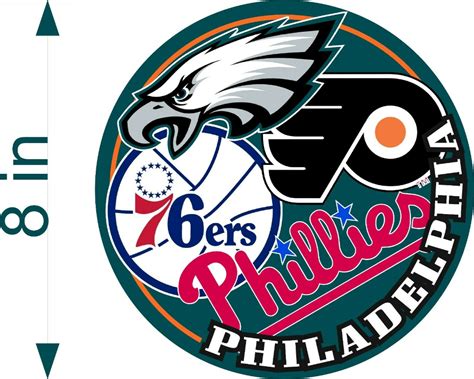 Philadelphia Sports Fan 8 Decal Eagles 76ers Flyers Phillies