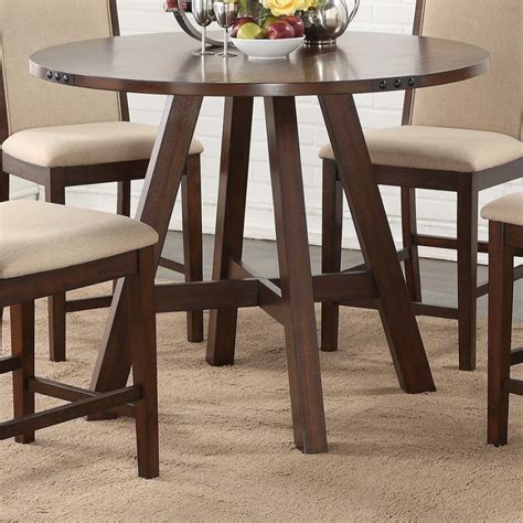Benzara Wooden Counter Height Table With Slanted Legs Brown Walmart