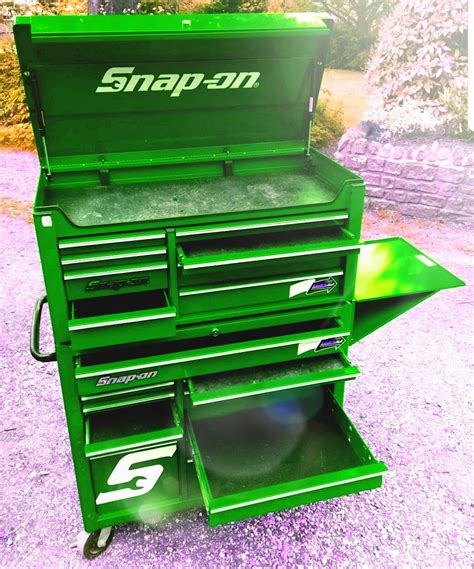 Green Snap On Roller Cab Tool Chest Every Garages Dream Garage Tools Tool Cart Tool Box Storage