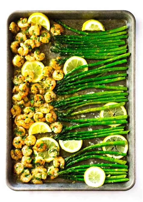 Bring broth and water to a simmer in a medium saucepan. One Pan Garlic Butter Shrimp and Asparagus with Lemon ...