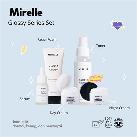 Jual Mirelle Glossy Series Set Paket Lengkap Facial Foam Toner