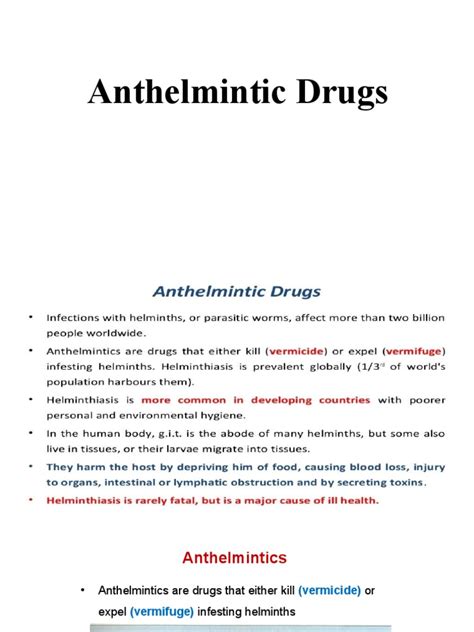 Anthelmintic Drugs Pdf