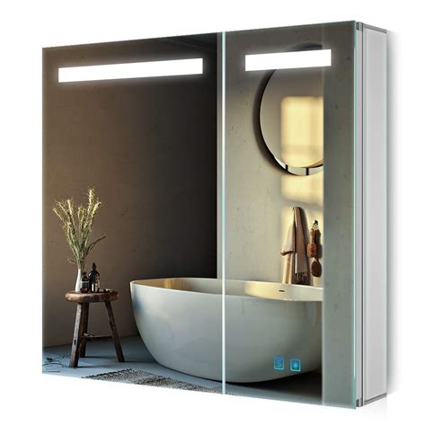 Buy Quavikey® Led Illuminated Bathroom Mirror Cabinet 2 Door Large