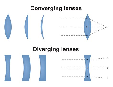 Types Lenses Infographic Diagram Including Converging Diverging