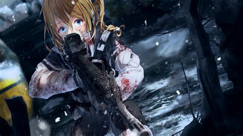Download 1920x1080 Anime Girl Military Scared Expression
