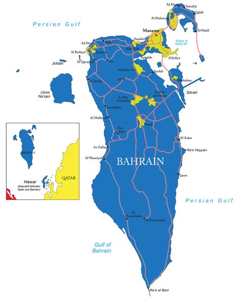 Bahrain Map Guide Of The World