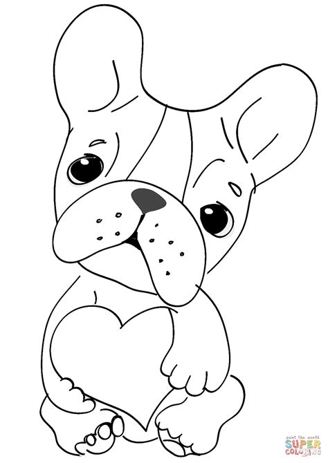 It seem you have decided to take puppy coloring pages ideas for today. Cute Dog with Heart coloring page | Free Printable Coloring Pages