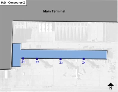 Washington Dulles Airport Iad Concourse Z Map