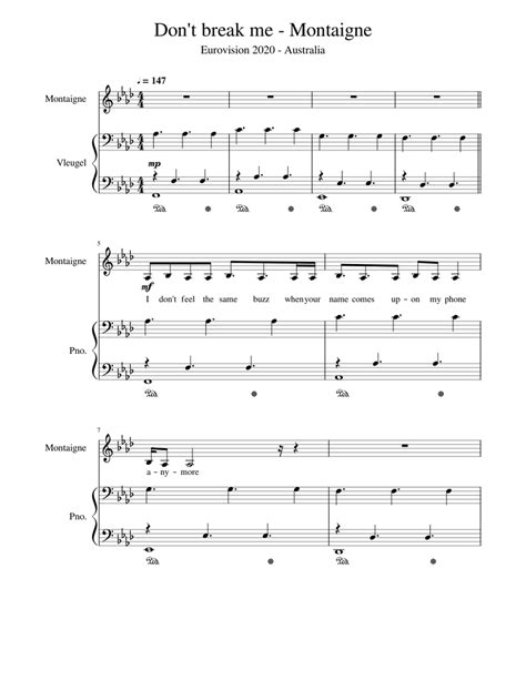 Don T Break Me By Montaigne Sheet Music For Piano Violin Piano Voice