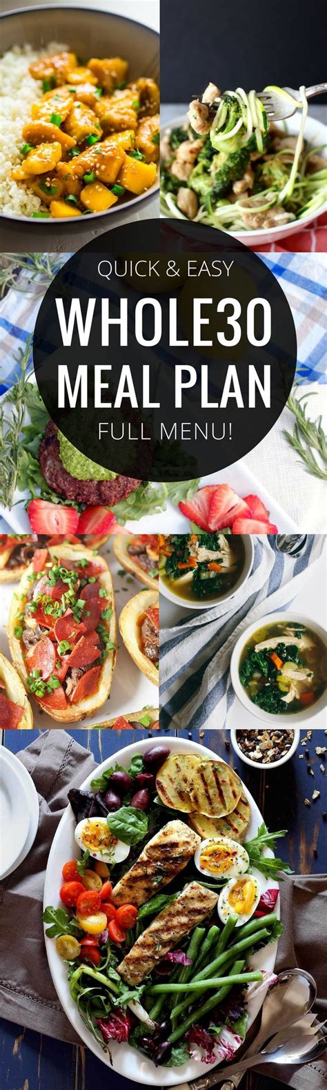 Whole30 Meal Plan Easy Whole 30 Recipes Whole 30 Meal Plan Whole 30