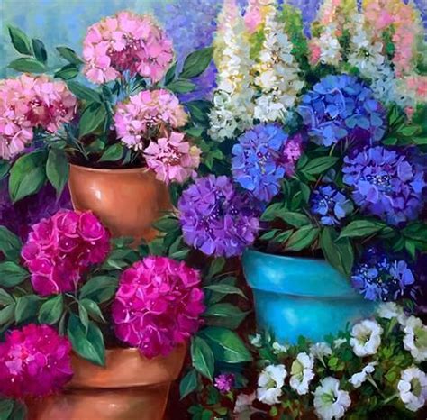 Daily Paintworks Spring Fever Hydrangea Garden Original Fine Art