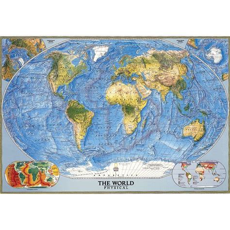 World Physical Wall Map National Geographic Maps World Map Wall