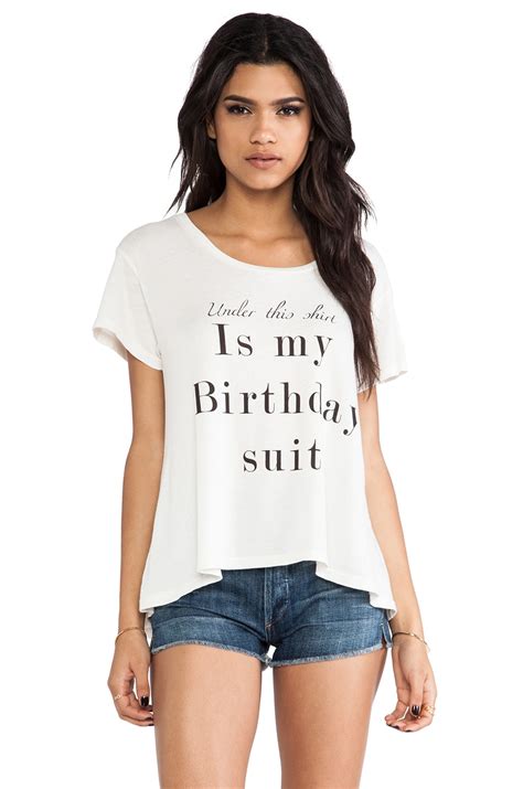 Wildfox Couture My Birthday Suit Lazy Weekend Tee In Vintage Lace Revolve