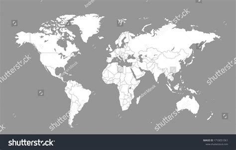 World Map Grey Vector Modern Stock Vector Royalty Free 1710051061