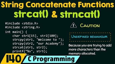 String Concatenate Functions Strcat Strncat Youtube