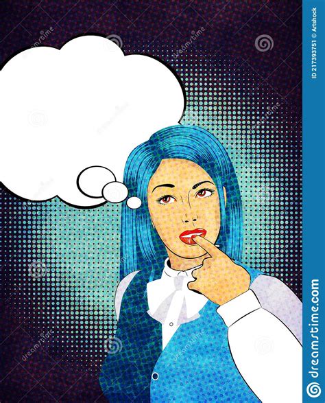 Thoughtful Girl Pop Art Grunge Stock Illustration Illustration Of