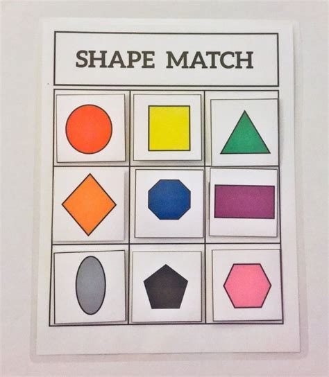 Shape Match Game Learning Game Educational Math Game Preschool Etsy