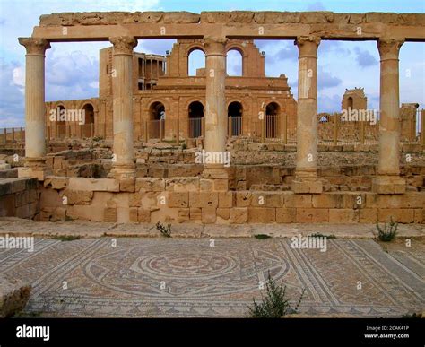 Sabratha Libya Roman Ruins Roman Theatre And Mosaics Stock Photo Alamy