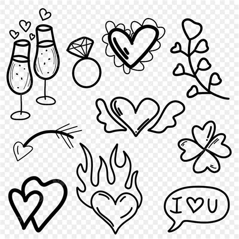 Cute Doodle Valentine S Day Elements Valentine Drawing Doodle Drawing