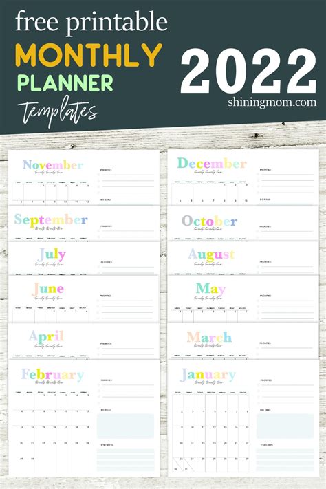 Cute 2022 Monthly Planner Templates To Download