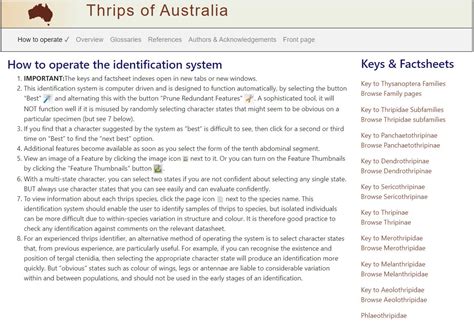 Thysanoptera Australiensis Key Search