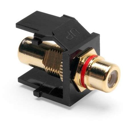 Leviton Quickport Rca Gold Plated Connector Red Stripe Black 40830 Ber