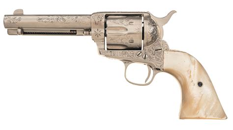 Engraved Antique Colt Saa Revolver Pearl Grips Rock Island Auction