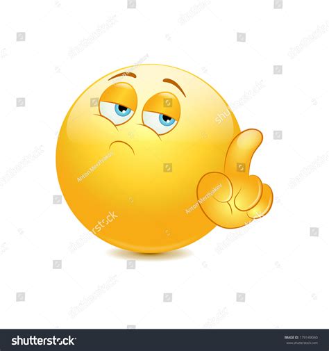 Emoticon Saying No With His Finger Stock Vector Illustration 179149040