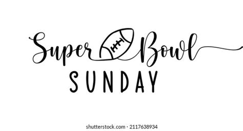 Super Bowl Sunday Continuous One Line Stock Vector Royalty Free