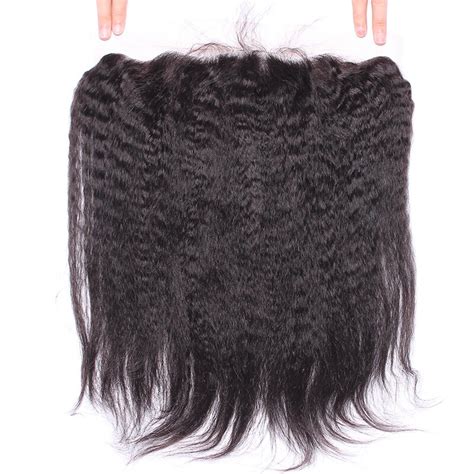 Kinky Straight Silk Base Lace Frontal Closure Brazilian Hair With Baby Hair X Fronal Closures