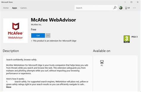 Mcafee Webadvisor Extension Debuts In The Microsoft Store