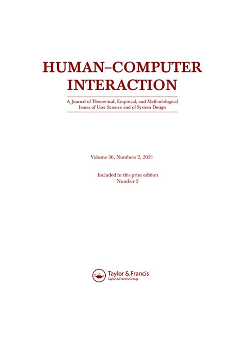 Humancomputer Interaction Vol 36 No 2