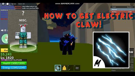 How To Get Electric Claw In Blox Fruits Youtube