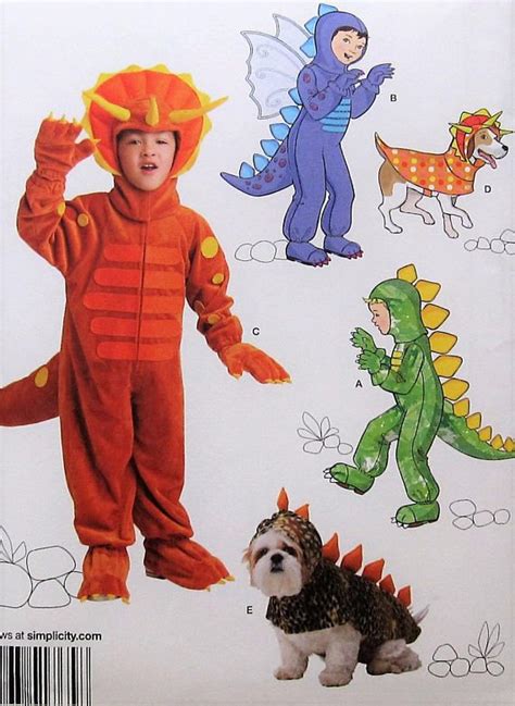 Using some thrifted items, some fabric and. Dinosaur Costume Sewing Pattern UNCUT Simplicity 1765 ...