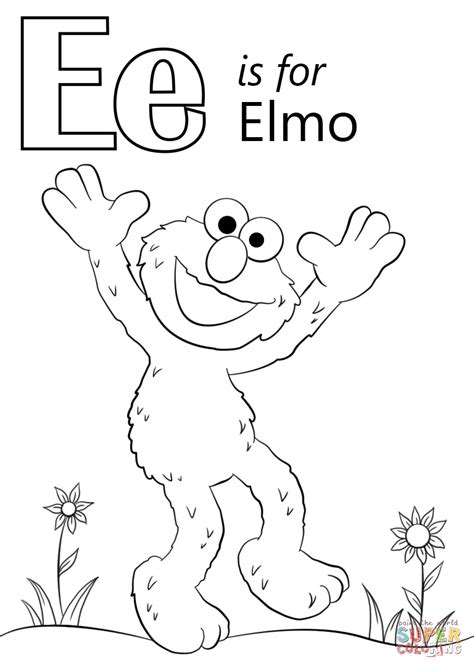 Alphabet Coloring Pages E At Free Printable