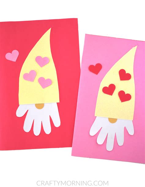Handprint Gnome Valentine Craft Crafty Morning