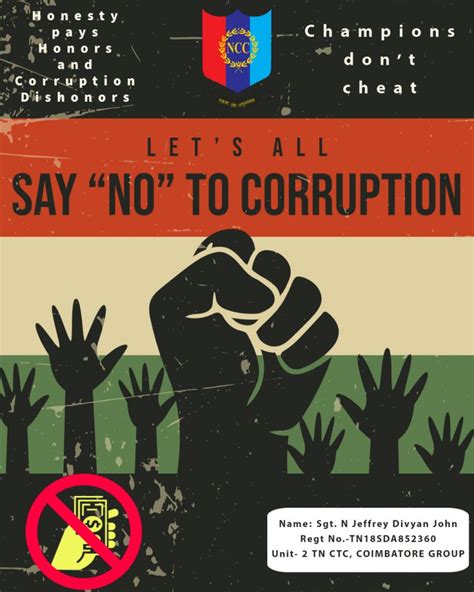 Anti Corruption Poster India Ncc