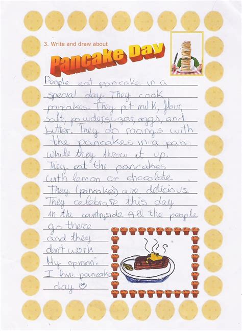 We Love English Ceip Abencerrajes Write About Pancake Day