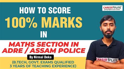 How To Score Marks In Maths Section In Adre Assam Police By