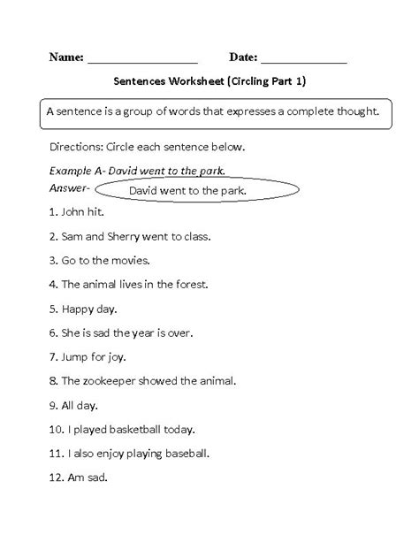 Más De 25 Ideas Increíbles Sobre Simple Sentences Worksheet En 7ee