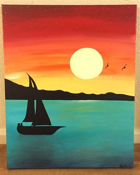 11 Awesome Things You Can Learn From Canvas Painting Easy Sunset